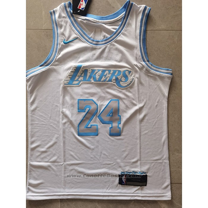 Maglia Los Angeles Lakers Kobe Bryant #24 Citta 2020-21 Bianco